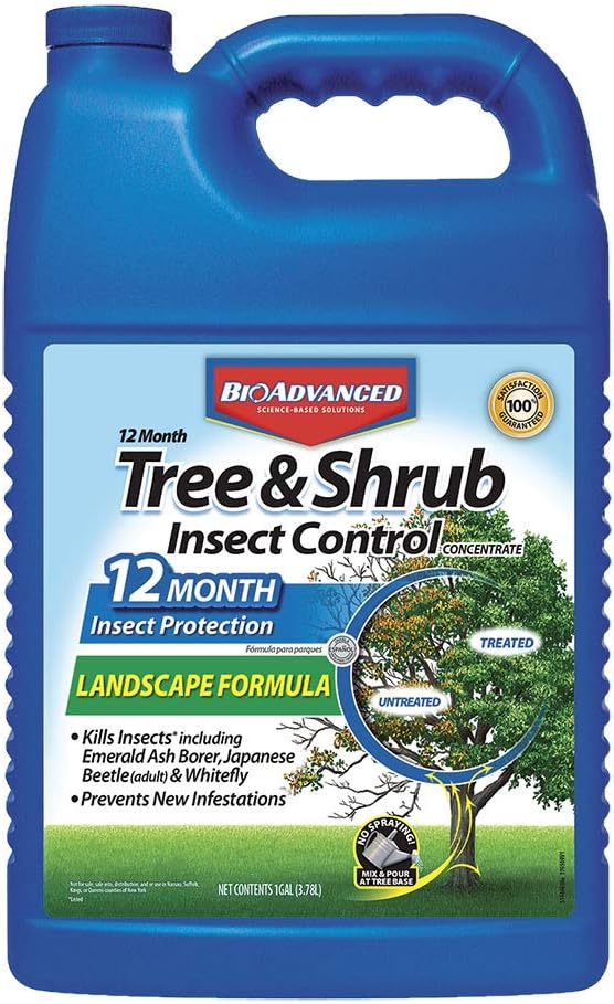 BioAdvanced 12 Month Tree & Shrub Insect Control Concentrate - Mix & Pour - Insect & Pest Control - Up to 12 Months Protection - 1 gal Bottle