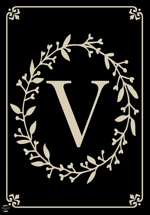 Briarwood Lane Classic Monogram Letter V Garden Flag