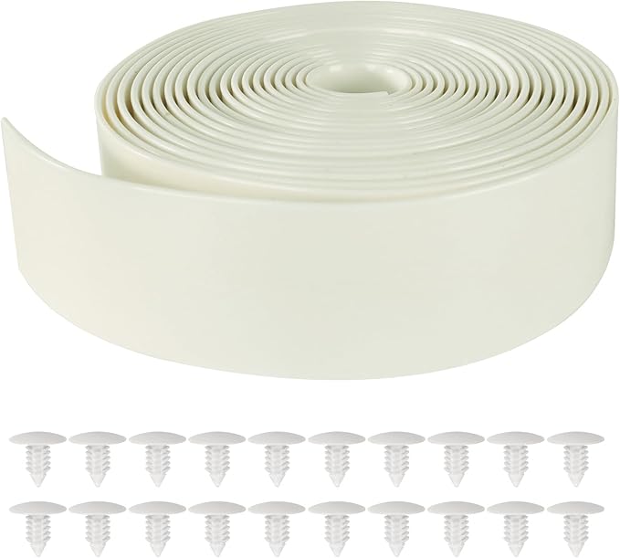LukLoy 2" Wide 20ft Long Vinyl Straps for Patio Chairs Repair DIY + 20 Rivets, Replacement Straps for Lawn Chairs Patio Garden Balcony Outdoor Lounge Dining Furniture Repair, White