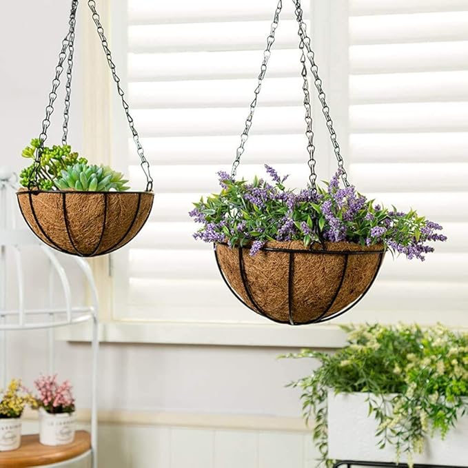 4pcs 20 inch Black Hanging Basket Chain with Hooks Flower Plant Pot Replacement Chain Hanger for Bird Feeders,Planters,Lanterns and Ornaments