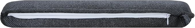 SleepMan Outdoor 17"x16" Chair Cushions with Ties Set of 2, Water Resistant All Weather U-Shape Seat Pads for Patio Garden Furniture Indoor (Set of 2, Grey Black)