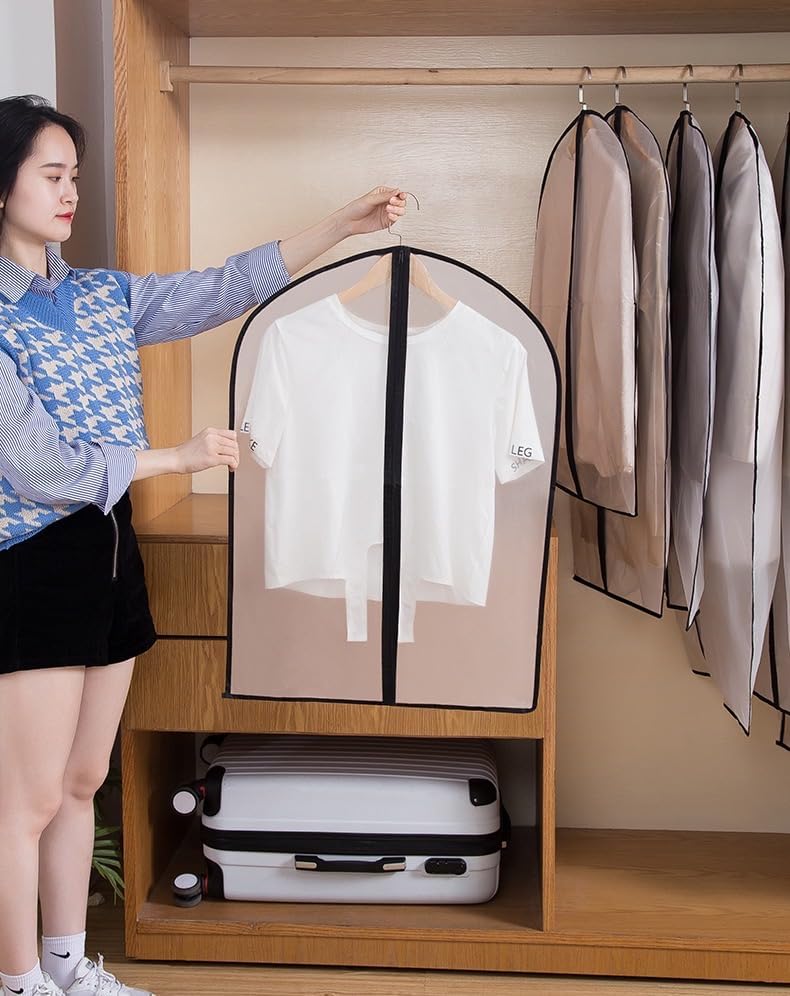 Garment Bags for Hanging Clothes 12 PCS Transparent Dress Bag for Traveling Garment Bag for Dresses Long Clothes Storage Bags with Full Zipper for Long Dress Costumes Gowns Coats 24''x54''