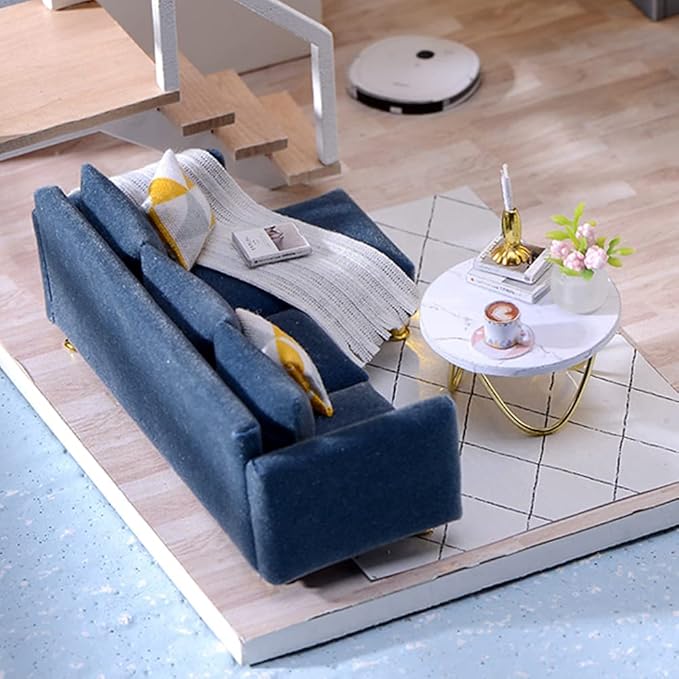 CUTEBEE DIY Dollhouse Miniature with Furniture, DIY Wooden Dollhouse Kit Plus Dust Proof and Music Movement, Creative Room for Valentine's Day Gift Idea(Cozy Time)