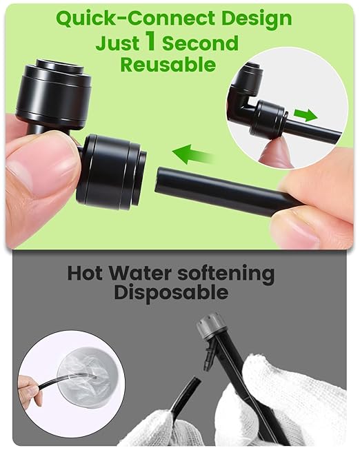 36 Pack Drip System Parts, Quick Connect 1/4" 90° Elbow Fittings for Garden & Farm Irrigation Systems