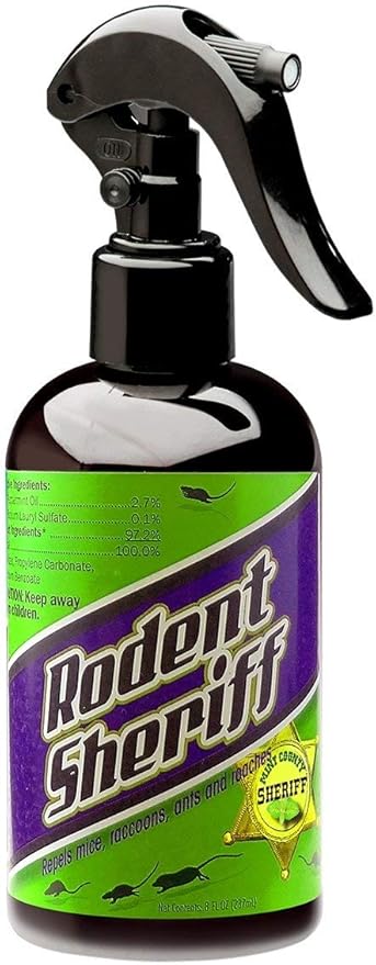 Rodent Sheriff Peppermint Oil Repellent | Fast Acting Pest Control Spray | Repels Mice, Racoons, Ants, and More