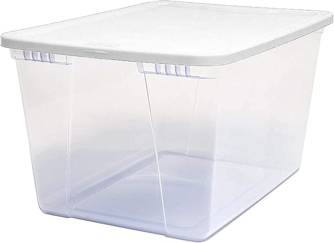 HOMZ Snaplock, Large Clear Plastic Storage Organizer Bins w/Lids, 2 Pack