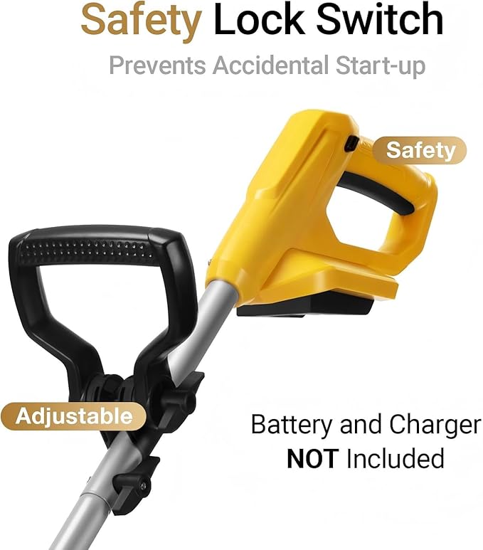 Cordless Brushless Garden Tiller Cultivator Compatible with dewalt 20v Battery (Tool Only), 10’’ Wide 7’’ Deep Electric Soil Rototiller, 48-Tine Mini Rotary Areator for Garden Beds & Soil Preparation
