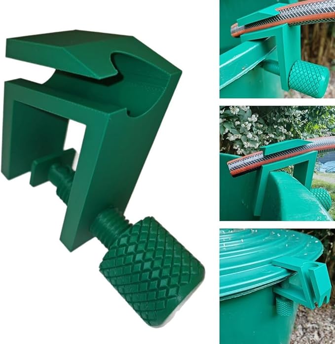 ABS Bucket Hose Holder for Rain Barrels, Secure Bracket Tool to Attach Garden Hoses on Barrel-Edge, Durable-Outdoor Hose Organizer, Space-Saving Design for Efficient Watering