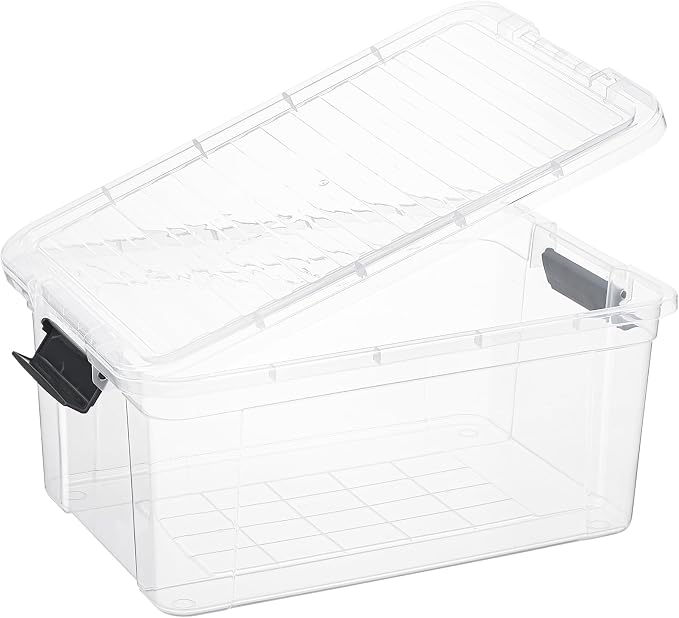 Superio 21 Quart Clear Plastic Storage Boxes with Lids, Stackable Organizer Containers, BPA-Free Storage Bins for Home, Office, School & Dorm, 8 Pack