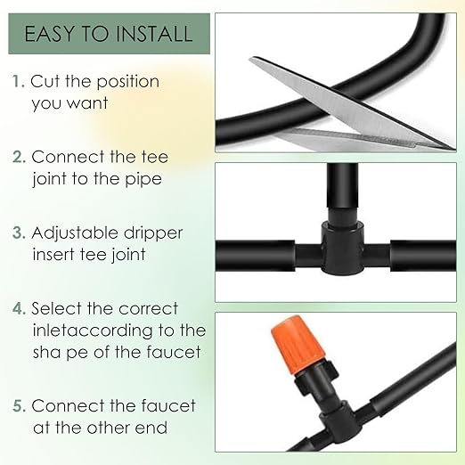 Garden Drip Irrigation System,Drip Irrigation Kit with 165FT/50M Drip Irrigation Hose DIY Saving Water Garden Watering System for Garden Greenhouse, Flower Bed, Patio,Lawn