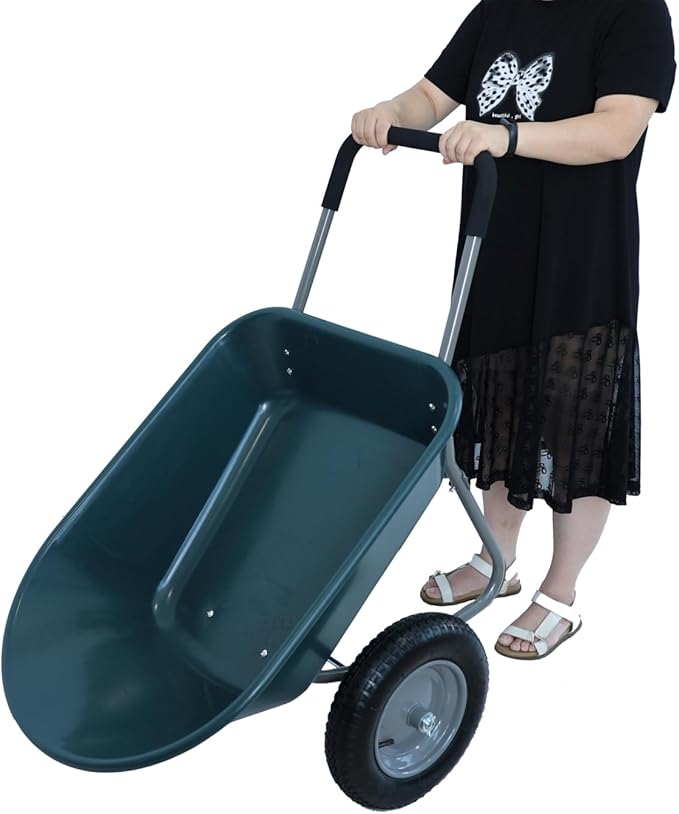 Dawn Green Garden 15" Pneumatic Wheel Barrow Trolley WB1001GN