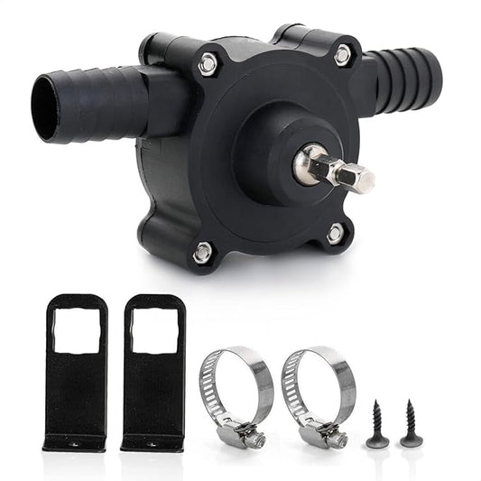 Portable Electric Drill Pump For Water - Self Priming Liquid Transfer Drill Powered Water Pump for Pool Cover Draining, Rain Barrels and Garden Watering | Easy Hose Clamp Setup. Great for Warm Season