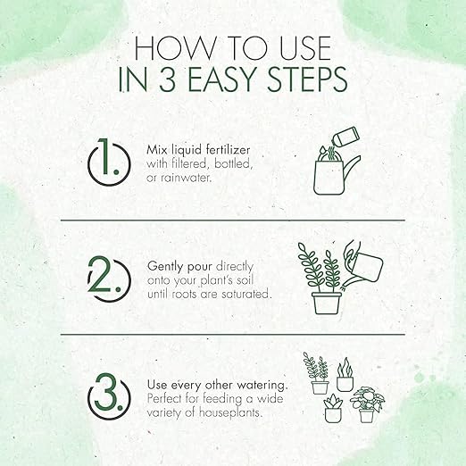 Organic Indoor Plant Food - All-Purpose Liquid Fertilizer - Best for Live Houseplants Indoors + Common Home Outdoor Plants in Pots (8 oz)