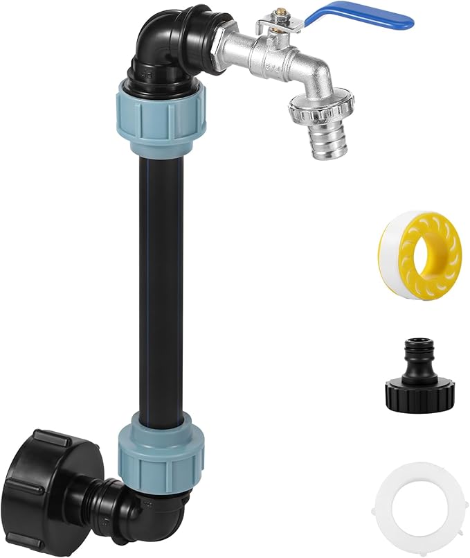 Zinc Alloy IBC Tote Tank Adapter Set, Versatile High Strength IBC Adapter Connection Kit with 3/4 Inch Standard Tap Interface, Garden Hose Faucet for 1000L Rainwater Tank Rain Barrel