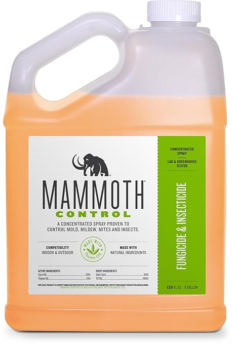 Mammoth Control - Concentrated Miticide, Fungicide and Insecticide - Made with Thyme Oil (1 Gallon)