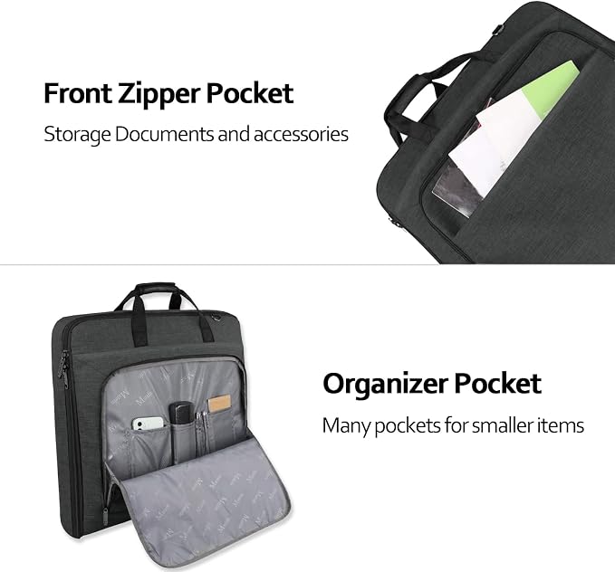 MATEIN Garment Bags for Hanging Clothes, Large Travel Suit Bag with Strap