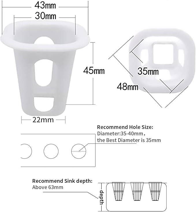 100-Pack Square Hydroponic Net Pots Pods 1.7 Inch Garden Slotted Cups Hydroponic,Heavy Duty Net Pots, Square Bucket Basket for Hydroponics