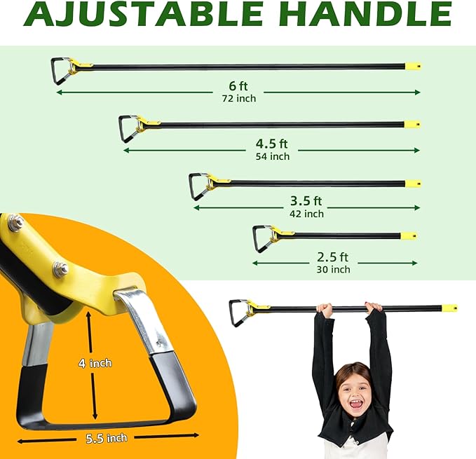 Stirrup Hoe,Effcient Scuffle Hoes with Sharp Blade,Adjustable Long-Handle Scuffle Hoe Garden Tool with 30-72 Inch,Action Hoe,Hula Hoes Garden Tool for Raised beds,Vegetable and Flower beds