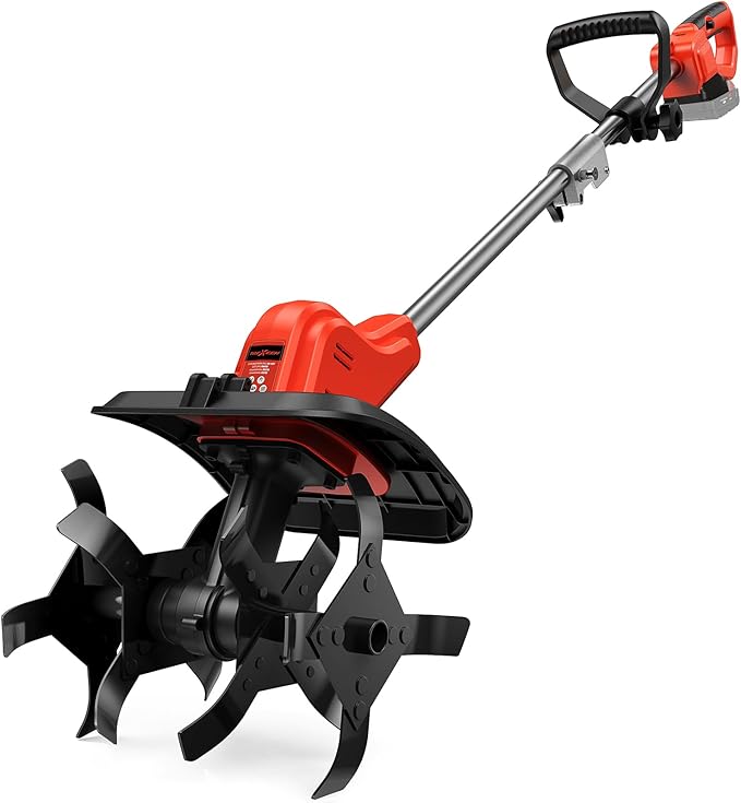 Cordless Tiller Cultivator for Milwaukee M18 Battery, 360RPM Electric Tiller for Gardening, 11.8in Tilling Width ＆ 8.6in Depth, Battery Powered Tiller for Lawn/Soil Cultivation (Battery Not Included)
