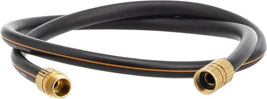 Giraffe Tools Garden Hose 5/8" Custom Length, No Kink, Flexible, Leakproof Water Hose, 600 Burst PSI, 6ft Male Female Fittings,Black Orange