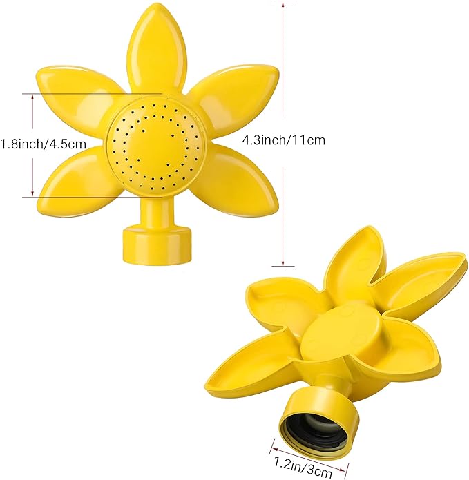 Honoson 3 Pieces Spot Garden Sprinkler Flower Design for Small Yard 360 Degree Metal Plant Watering Sprinkler Head for Kids Outdoor Playing