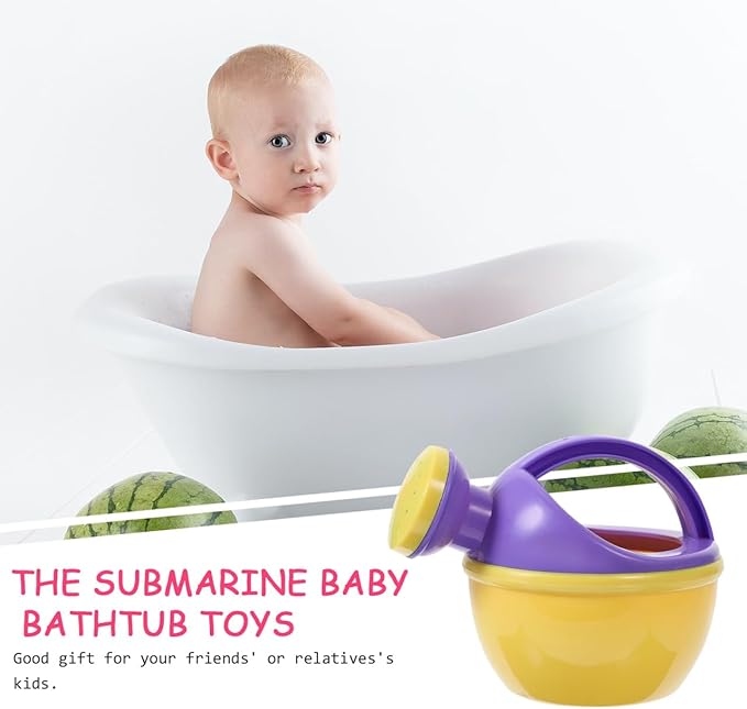 STOBOK Toddler Bath Toys 2-Pack Watering can Set for Baby Bath and Pool Play Mini Plastic Sprinkler Kettle Toys for Indoor and Outdoor Water Fun Ages 1-3