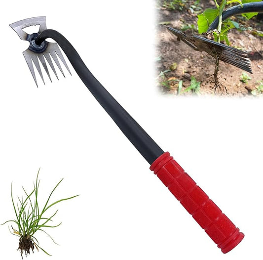 Weed Remover Tool, Portable Garden Weeder Tool, New Gardening Weeding Tools, for Garden Hand Tools for Vegetable Gardening Backyard Farm Planting & Uprooting Weeding Tool (Rubber Handle)