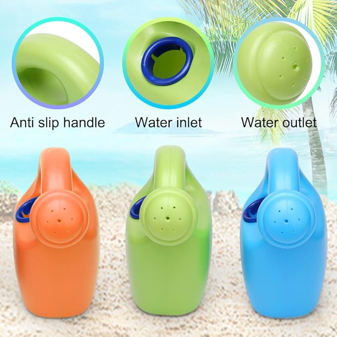 Watering Can for Kids, Beach Sand Toys Garden Play Time or Practical Use, Childs ABS Plastic Watering Can, Small Water Can Garden Tools for Boys and Girls, Set - 3pack