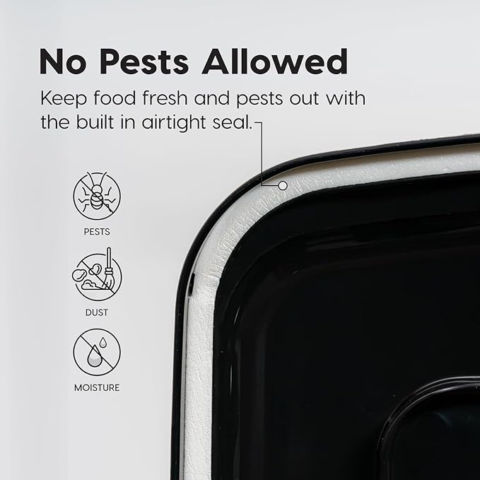 IRIS USA Dog Food Storage Container, Up to 58 lbs, Smoke Black, Made in USA | Wheels for Mobility, Airtight Seal, BPA-Free, Best for Bird Seed, Cat food, Cat Litter, Chicken Feed, Pellets