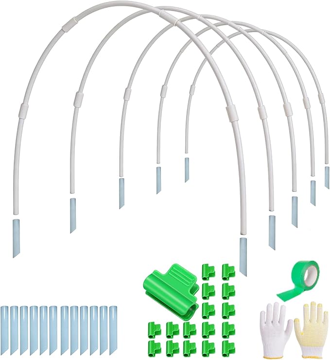 Garden Hoops DIY Kit – Rust-Free Material | Heavy-Duty | Weather Resistant | Chicken Tunnel Frame | 6 Sets of 9Ft Long Grow Tunnel Frame for 1’, 2’, 3’, 4’ or Wider Raised Beds