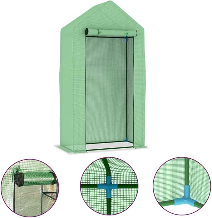 vidaXL Greenhouse, Green House for Garden Patio Backyard Lawn Plant Gardening, Cold Frame with Steel Frame, Outdoor Greenhouse Grow House, 5.4 ft²
