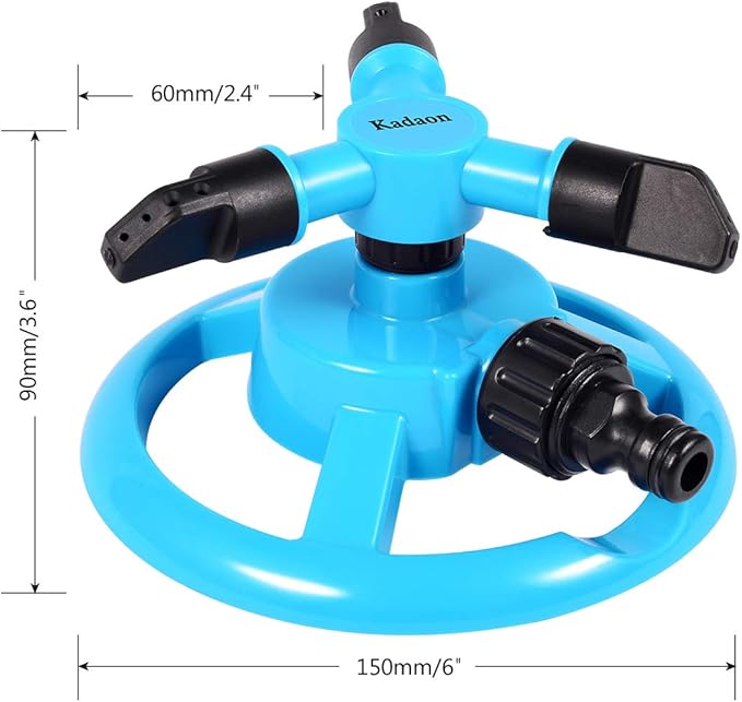 Kadaon Lawn Sprinkler Automatic Garden Water Sprinklers Lawn Irrigation System Large Area Coverage Rotation 360 Degree