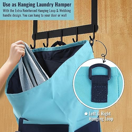 JOINPRO Laundry Bag Backpack, 125L Extra Large Laundry Backpack with Shoulder Straps, Adjustable Extendable Laundry Hamper Bag with 3 Pockets for College, Travel, Camping (Teal)