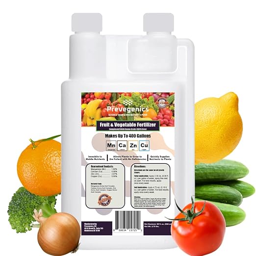Grow Bigger Fruits & Vegetables (32 fl. oz.) | Liquid Fertilizer with Calcium, Zinc, Manganese & Copper | Strengthens Plants, Enhances Yield | Garden-Ready Micronutrient Formula