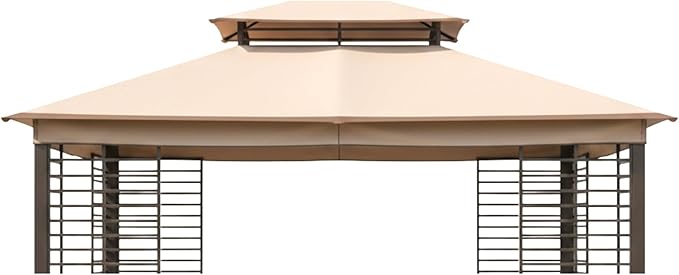Garden Winds Reinforced Replacement Canopy Top Cover Compatible with The A101004400 Planter Box 10' x 12' Gazebo - Classic Sand, Riplock 350