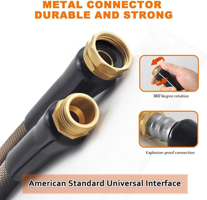 Garden Hose 100FT - 600PSI High Pressure, Kink-Free & Lightweight,No Expanding, Abrasion Resistant Water Hose for Car Wash, Lawn, Watering