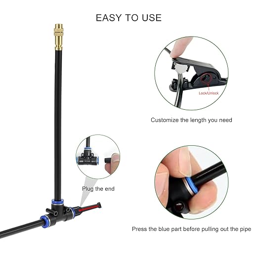 Drip Irrigation System, 50 FT Watering System with 16 Nozzles, Garden Irrigation System with 5/16 Inch Tubing for Yard, Lawn, Raised Beds and Plants
