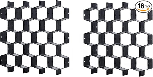 Drawer Splitter 16-piece Set Adjustable Honeycomb Organizer Tie Sock Organizer Underwear Panties Cosmetic Sorter (Black)