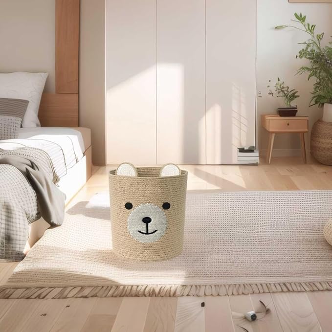 Bear Basket for Nursery, Baby Shower Baskets, Baby Storage Basket
