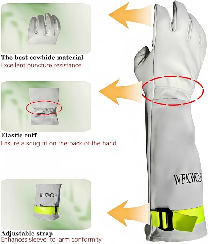 Gardening Gloves for Rose and Cactus Handling,Cow Leather Garden Gloves Thorn Proof,Gardening Gifts for Womens/Mens