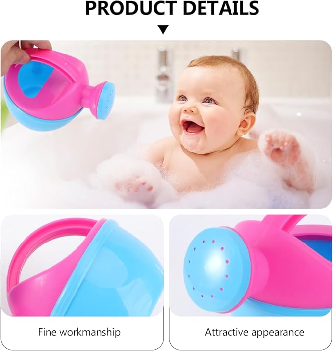 STOBOK Toddler Bath Toys 2-Pack Watering can Set for Baby Bath and Pool Play Mini Plastic Sprinkler Kettle Toys for Indoor and Outdoor Water Fun Ages 1-3