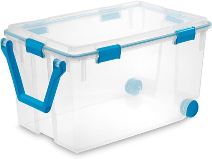 Sterilite Gasket Storage Box with Lids for Home & Office, 120 Quart, 6-Pack
