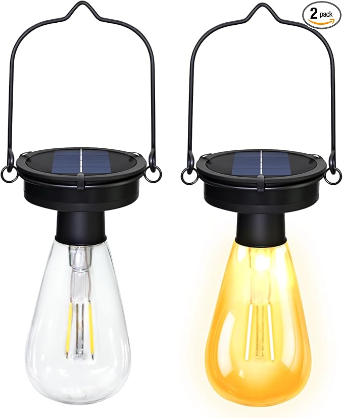 2 Pack Replacement Solar Light Tops,3.23in Solar Hanging Lantern Replacement Parts Outdoor Light Bulbs ,Small Waterproof Lantern for Outside Garden Patio Decor,DIY Gifts