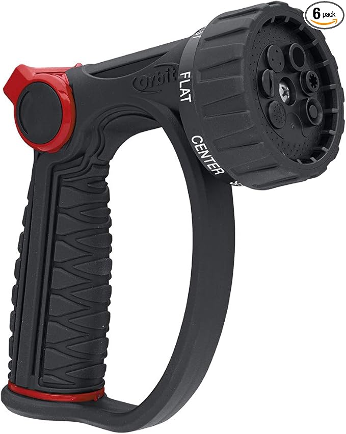 Orbit 58993 7-Pattern Watering Nozzle with Thumb Control,Black,(Pack of 6)