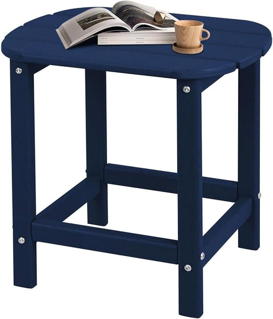 Outdoor Adirondack HDPE Side Table, Wooden Textured, Set for Patio, Garden, Porch, Pool Composite Patio, Backyard, Bathroom and Indoor, Maintenance & Weather Resistant