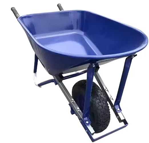 Heavy Duty Steel Garden Wheelbarrow with Wooden Handle, 100L Capacity and 4.00-8 Pneumatic Wheel