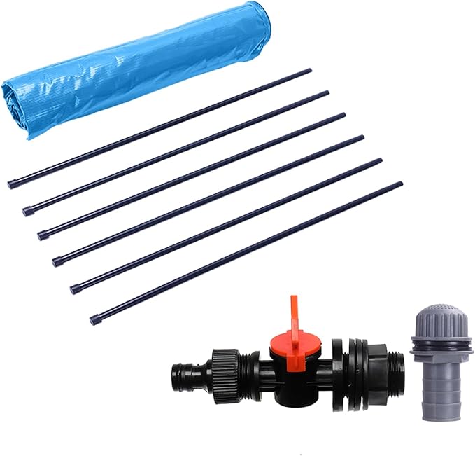 100 Gallon Collapsible Rain Barrel, Portable Rainwater Collection System, Water Storage Tank, Rain Catcher Barrel with Spigots and Overflow Kit, Rain Water Barrel Collector for Garden, Blue