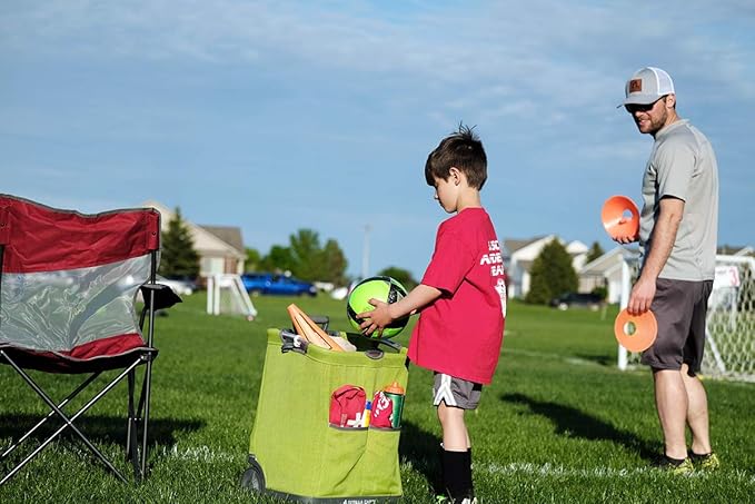 Gorilla Carts GCSS-11G-COM Collapsible Soft-Sided Folding Garden Cart, 150-Pound Capacity, Green