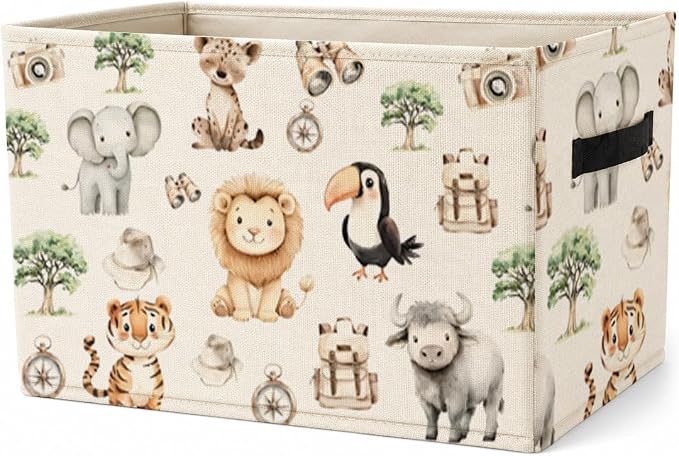 Woodland Storage Bin Foldable Basket for Nursery Room