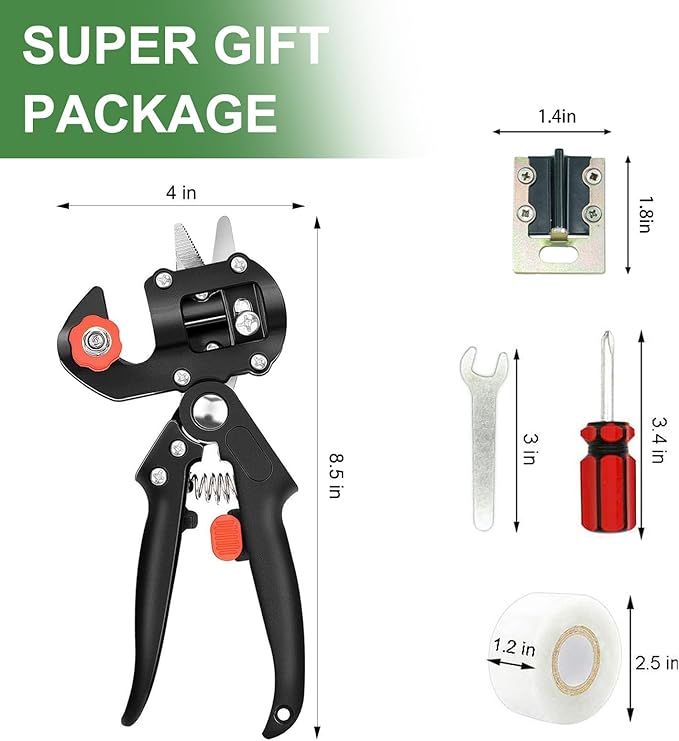 Garden Grafting Tool Pruner Kits, 2 in 1 Pruning Tools Including Grafting Knife Replacement Blades Grafting Tapes for Plant Branch Twig Vine Fruit Tree Cutting Pruner Tool Kits